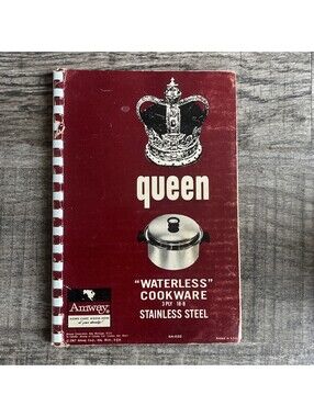 Vintage Queen Waterless Cookware Manual Recipes Cookbook Stainless Steel Amway